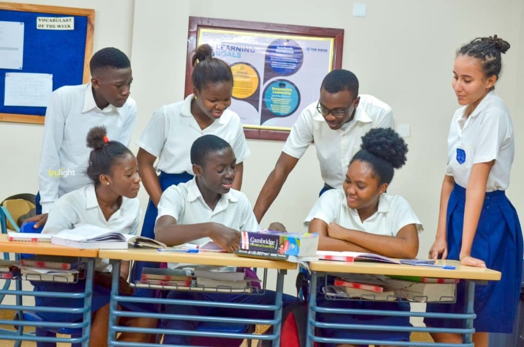 Students learning in a Ridge School classroom